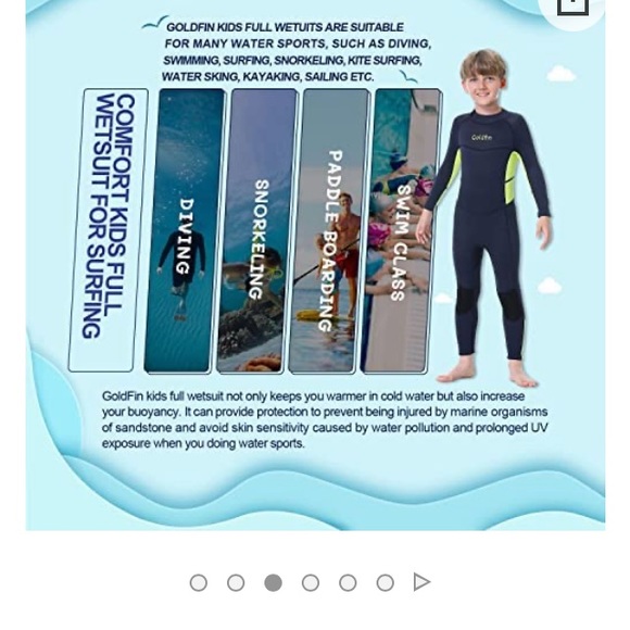 GOLDFIN size 12 Youth WerSuit Swim Surf Neoprene Full-Zip Unisex Suit Warm NEW - Picture 16 of 16
